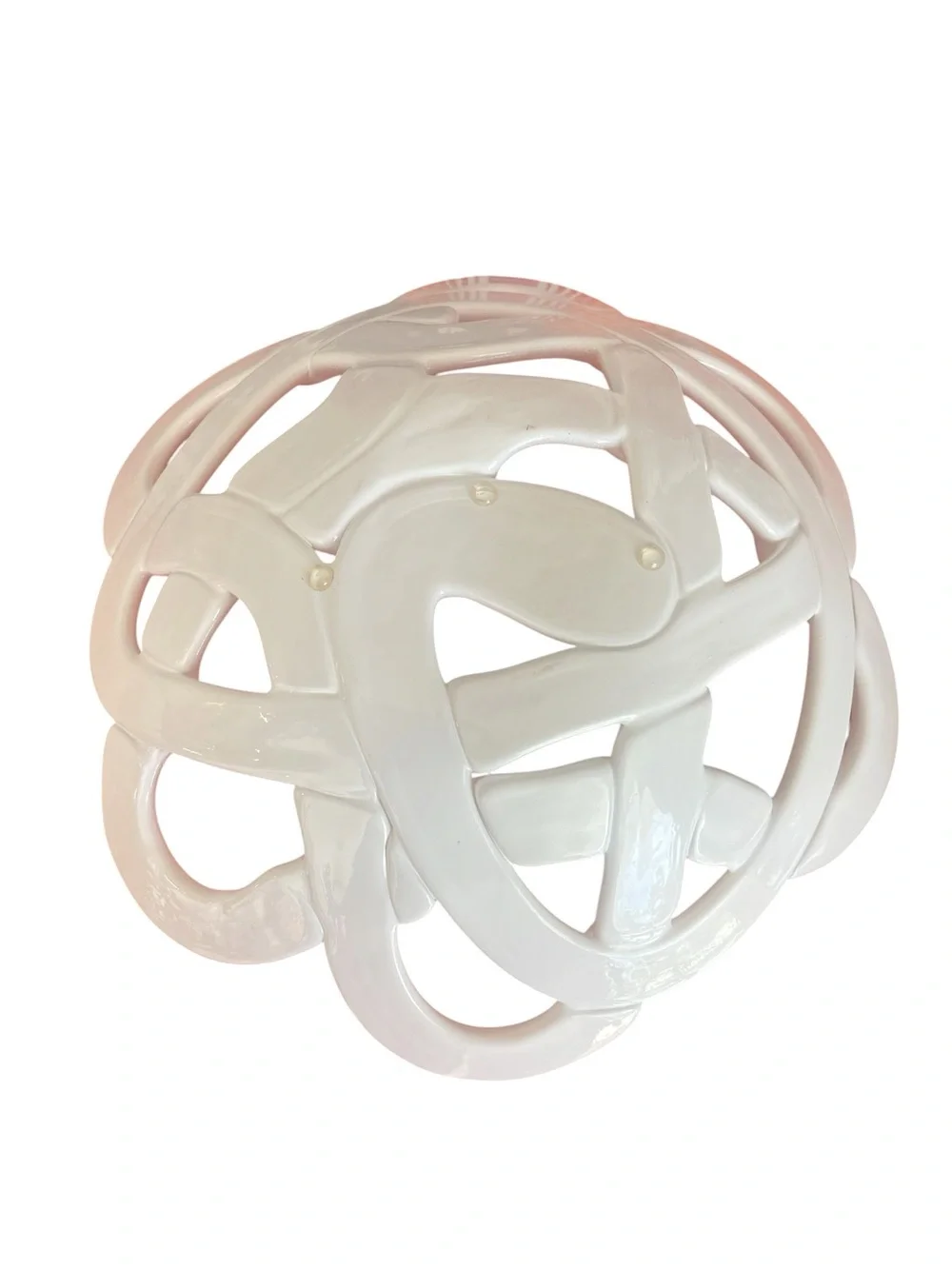 Beautiful White Kosta Boda Art Glass Basket Bowl by Anna Ehrner Sweden
